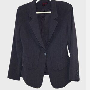 Simon Chang Gray Wool Blend Women One Button Blazer Size:6